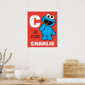 C is voor Cookie Monster | Jouw namen toevoegen Poster (Keuken)