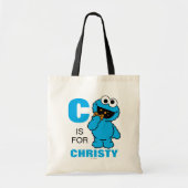 C is voor Cookie Monster | Jouw namen toevoegen Tote Bag (Voorkant)