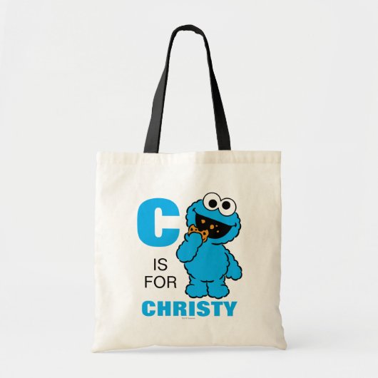 C is voor Cookie Monster | Jouw namen toevoegen Tote Bag (Voorkant)