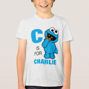 C is voor Cookie Monster   Jouw namen toevoegen Tri-Blend Shirt