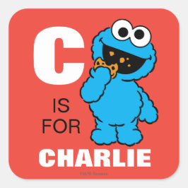 C is voor Cookie Monster | Jouw namen toevoegen Vierkante Sticker