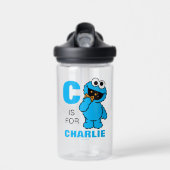 C is voor Cookie Monster | Jouw namen toevoegen Waterfles (Voorkant)