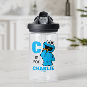 C is voor Cookie Monster   Jouw namen toevoegen Waterfles