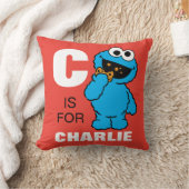 C is voor Cookie Monster | Voeg je naam toe Kussen (Deken)