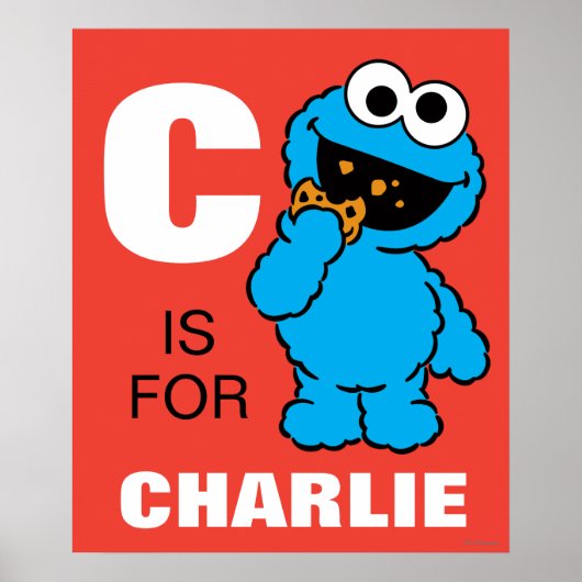 C is voor Cookie Monster | Voeg je naam toe Poster (Voorkant)