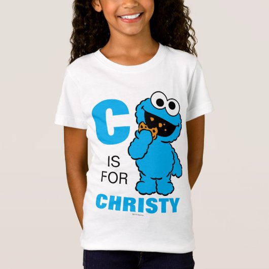 C is voor Cookie Monster | Voeg je naam toe T-shirt (Voorkant)