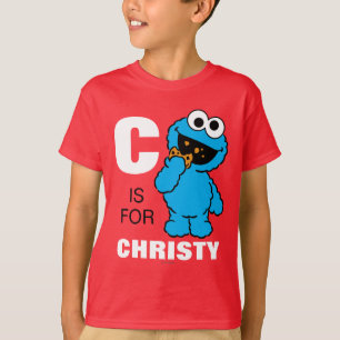 C is voor Cookie Monster   Voeg je naam toe T-shirt