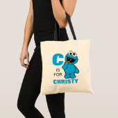 C is voor Cookie Monster | Voeg je naam toe Tote Bag (Voorkant (product))