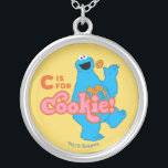 C is voor Cookie Zilver Vergulden Ketting<br><div class="desc">Het Sesamstraat-ontwerp is voorzien van Cookie met zijn favoriete snack. © 2021 Sesamworkshop. www.sesamestreet.org</div>