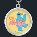 C is voor Cookie Zilver Vergulden Ketting<br><div class="desc">Het Sesamstraat-ontwerp is voorzien van Cookie met zijn favoriete snack. © 2021 Sesamworkshop. www.sesamestreet.org</div>