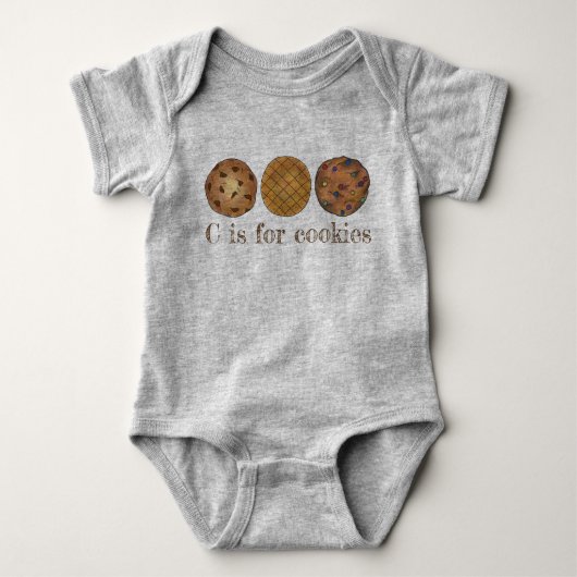 C is voor Cookies Chocolate Chip Peanut Butter Foo Romper (Voorkant)