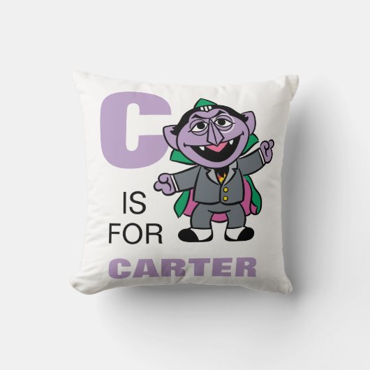 C is voor Count von Count | Jouw namen toevoegen Kussen (Voorkant)