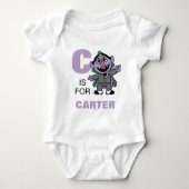 C is voor Count von Count | Jouw namen toevoegen Romper (Voorkant)