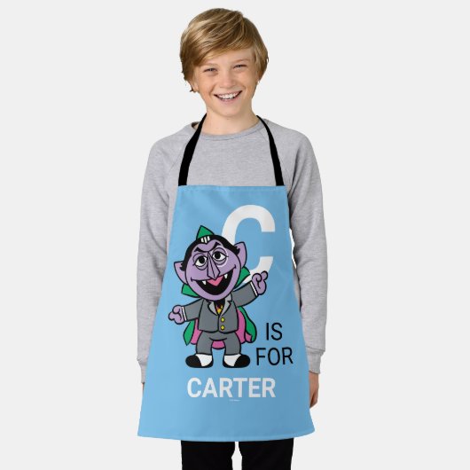 C is voor Count von Count | Jouw namen toevoegen Schort (Gedragen)