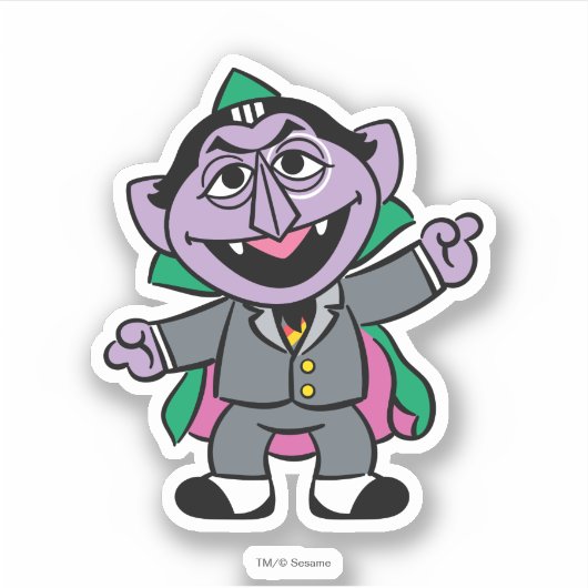 C is voor Count von Count | Jouw namen toevoegen Sticker (Voorkant)