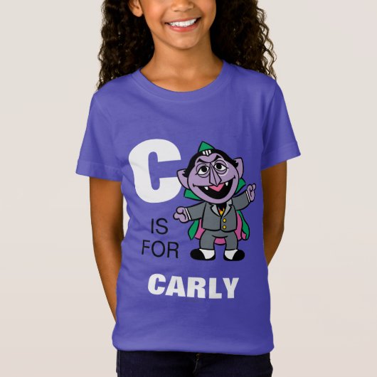 C is voor Count von Count | Jouw namen toevoegen T-shirt (Voorkant)