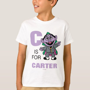 C is voor Count von Count   Jouw namen toevoegen T-shirt