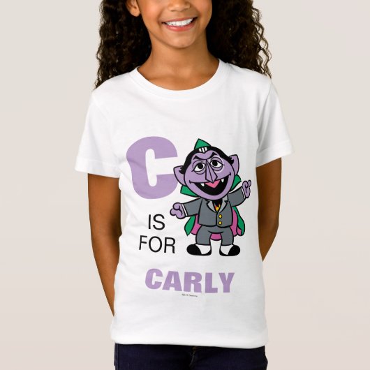 C is voor Count von Count | Jouw namen toevoegen T-shirt (Voorkant)