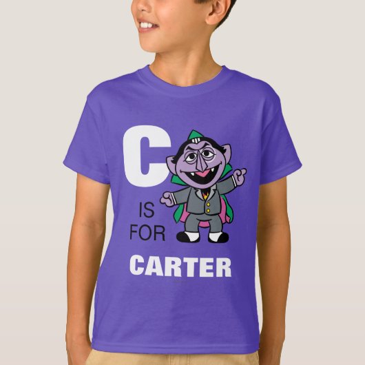C is voor Count von Count | Jouw namen toevoegen T-shirt (Voorkant)