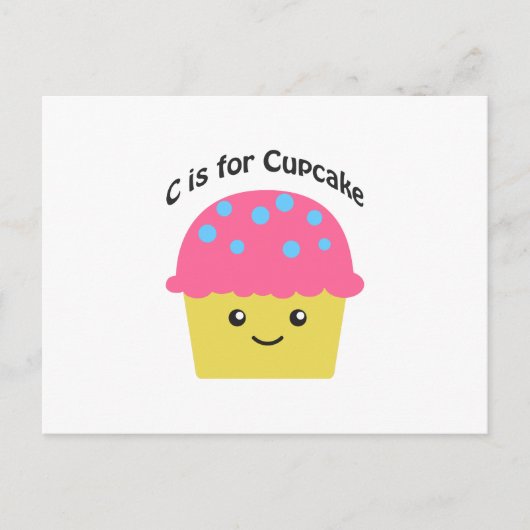 C is voor Cupcake Briefkaart (Voorkant)