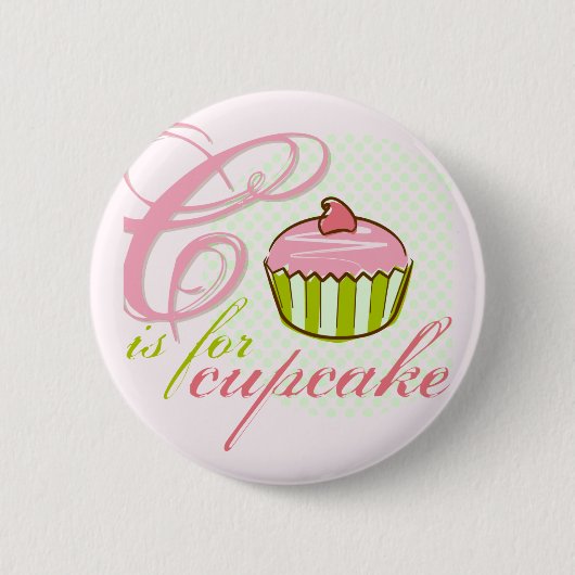 C is voor cupcake-Button Ronde Button 5,7 Cm (Voorkant)