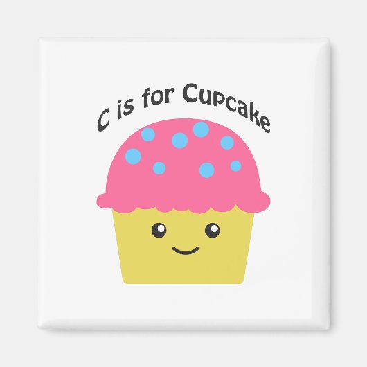 C is voor Cupcake Magneet (Voorkant)