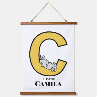 C is voor... gepersonaliseerd geprint poster hangend wandkleed