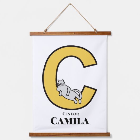 C is voor... gepersonaliseerd geprint poster hangend wandkleed (Voorkant)