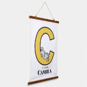 C is voor... gepersonaliseerd geprint poster hangend wandkleed (Gebogen)