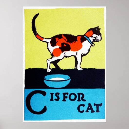 C is voor kat ABC 1923  alfabet Poster (Voorkant)