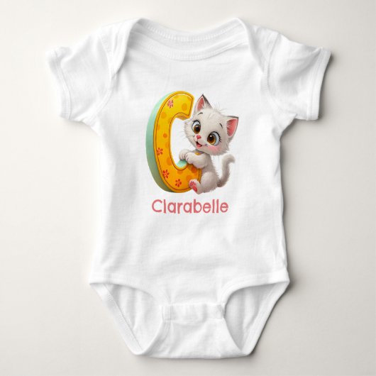 C is voor Kat Personaliseer Romper (Voorkant)
