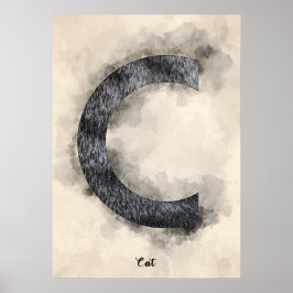 C is voor katten poster