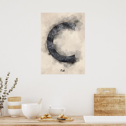 C is voor katten poster (Keuken)