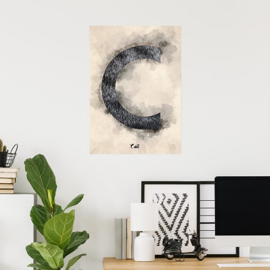 C is voor katten poster (Thuiskantoor)