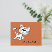 "C" is voor kattenalfabet Flashcard Briefkaart (Staand voorkant)