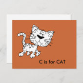 "C" is voor kattenalfabet Flashcard Briefkaart (Voorkant / Achterkant)