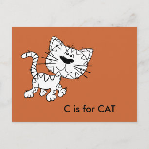 "C" is voor kattenalfabet Flashcard Briefkaart