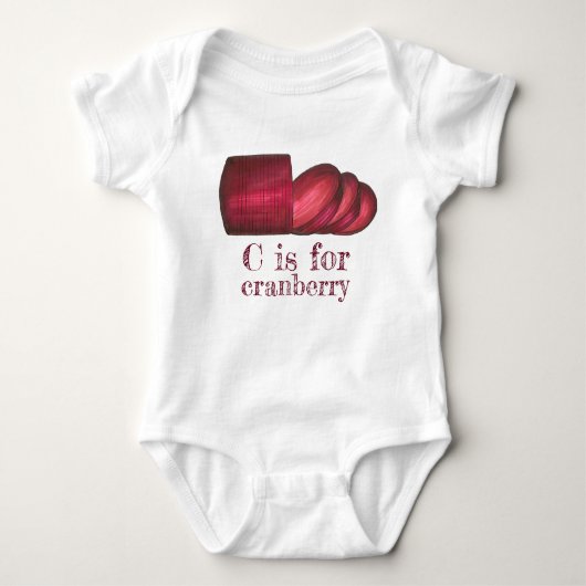 C is voor kerstmis met Thanksgiving Cranberry Romper (Voorkant)