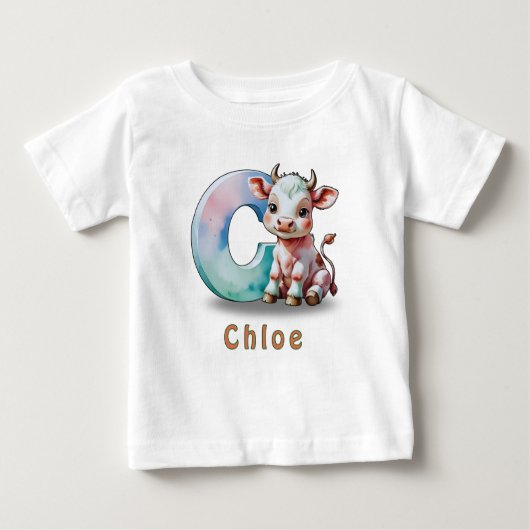 C is voor Koe - Op maat gemaakte babyshirt (Voorkant)