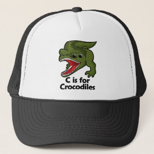 C is voor krokodil trucker pet