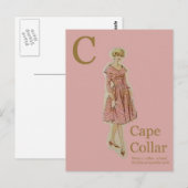 C is voor Mode van kraag Alphabet Briefkaart (Voorkant / Achterkant)