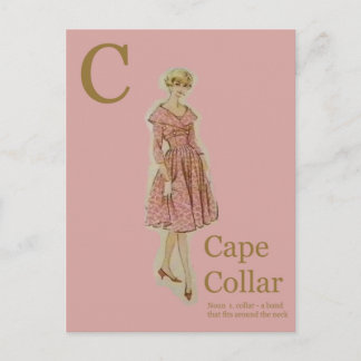C is voor Mode van kraag Alphabet Briefkaart