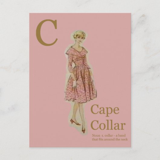 C is voor Mode van kraag Alphabet Briefkaart (Voorkant)