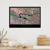 C J Strike Reservoir Idaho Satellite Poster Map (Keuken)