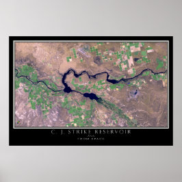 C J Strike Reservoir Idaho Satellite Poster Map