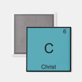 C - Jezus Chemistry Element Symbool T-Shirt Magneet (Voorkant / Achterkant)