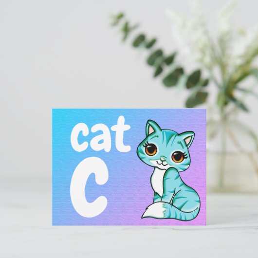 c - kattenpasje briefkaart (Staand voorkant)