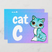 c - kattenpasje briefkaart (Voorkant / Achterkant)