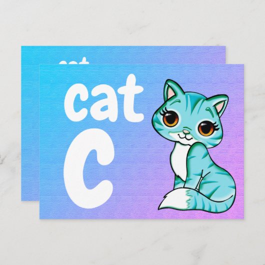 c - kattenpasje briefkaart (Voorkant / Achterkant)