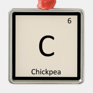 C - Kikkererwten Chemie Periodiek Systeem Symbool Metalen Ornament